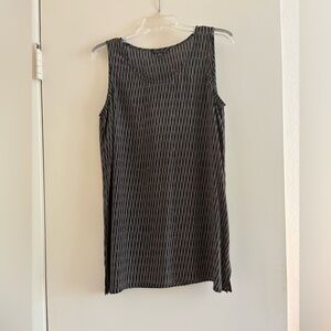 Eileen Fisher Tan and Black Patterned Sleeveless Tank Top